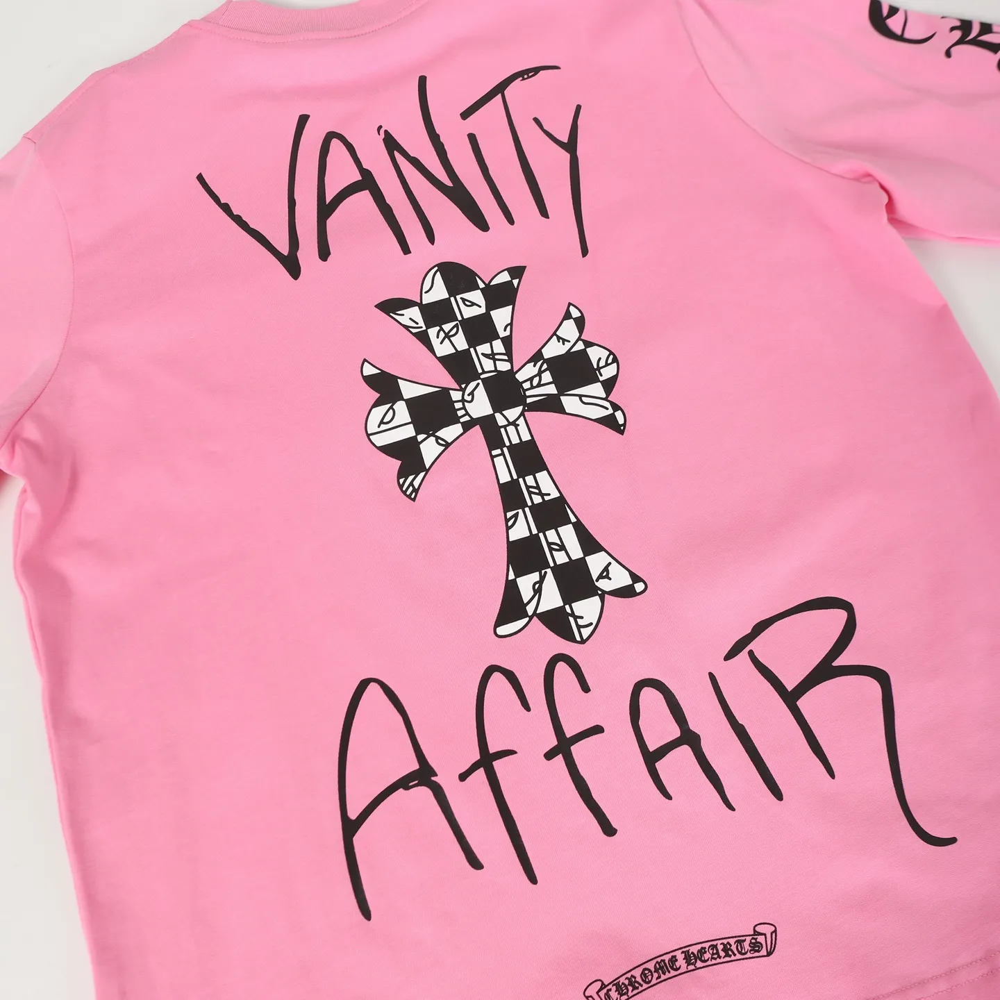 🅿️280 Come hearts/Cro Heart Cherry Blossom Pink Cross✝️Printed long sleeves, great for autumn and winter! Chest pockets, high weight threads on collar and cuffs, custom woven and dyed 280g double yarn pure cotton fabric, washed anti-counterfeiting tags and other auxiliary labels are all correct versions, super conspicuous, super pretty, super atmospheric, the same style for men and women! The overall upper body shows fashion and individuality, and it is a recommended T-shirt for couples to wear together!! Color: pink Size: XS-L